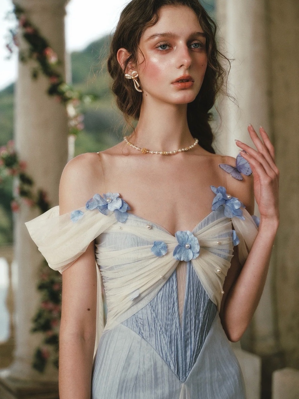 NEW LaceMade Blue Iris Bird Corset Dress Size S - Picture 2 of 12